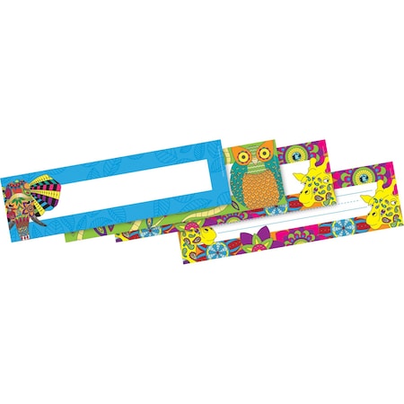 Barker Creek Bohemian Animals Bulletin Board Signs/Name Plates, Multi-Design, 36/Pack 1448